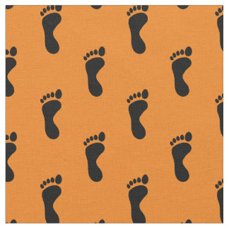 Voetvoeten Voetafdrukken sinaasappel Zwart Stof
