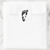 voetvoetvoetafdruk ronde sticker (Tas)
