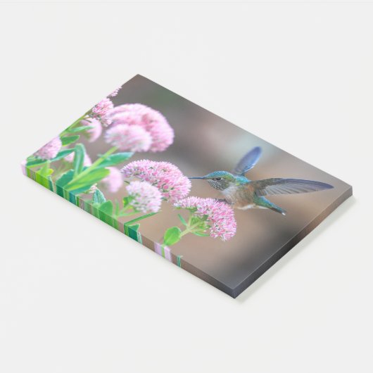 Voetvogel en bloemen post-it® notes (Schuin)