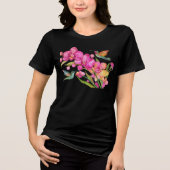 Voetvogel en orchideeën Tri-Blend shirt (Voorkant)