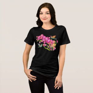 Voetvogel en orchideeën Tri-Blend shirt