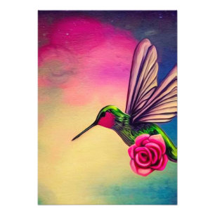 Voetvogel en Roos Foto Afdruk