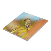 Voetvogel in een tak tegeltje (Zijkant)