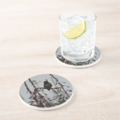 Voetvogel in rust zandsteen onderzetter (Zijkant)