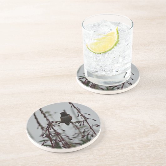 Voetvogel in rust zandsteen onderzetter (Zijkant)