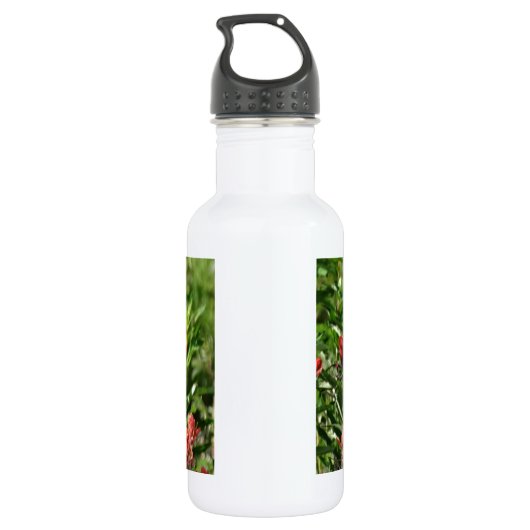 Voetvogel in wilde bloemen waterfles  (Achterkant)