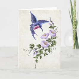 Voetvogel met bloemen 1 leeg Wenskaart Kaart