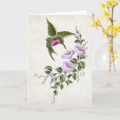 Voetvogel met bloemen 2 leeg Wenskaart Kaart (Gele Bloem)