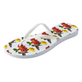 Voetvogel met Teenslippers van Zinnia Flowers (Schuin)