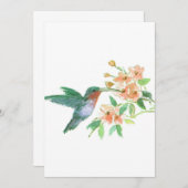 Voetvogel op bloemen bedankkaart (Voorkant / Achterkant)