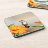 Voetvogel op een bloeiend plant bier onderzetter (Linkerzijde)