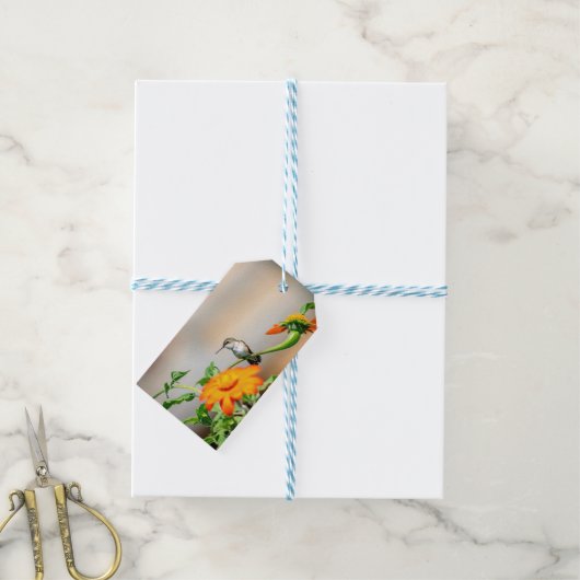 Voetvogel op een bloeiend plant cadeaulabel (Met Touw)