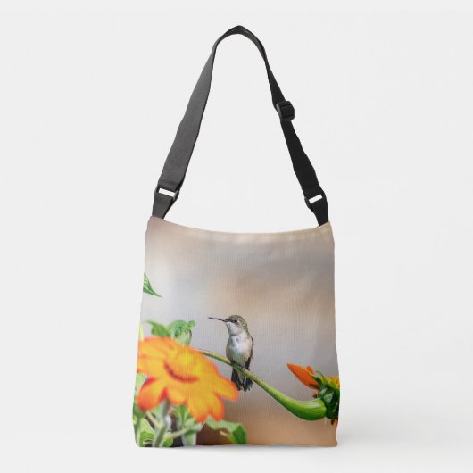 Voetvogel op een bloeiend plant crossbody tas (Voorkant)