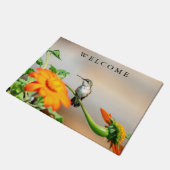 Voetvogel op een bloeiend plant deurmat (Schuin)