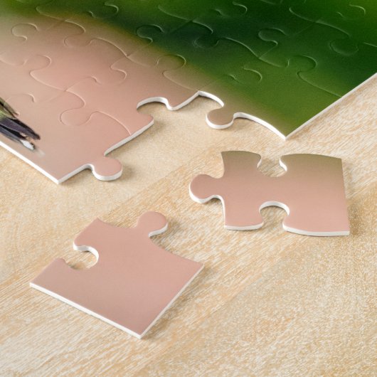 Voetvogel op een bloeiend plant legpuzzel (Zijkant)