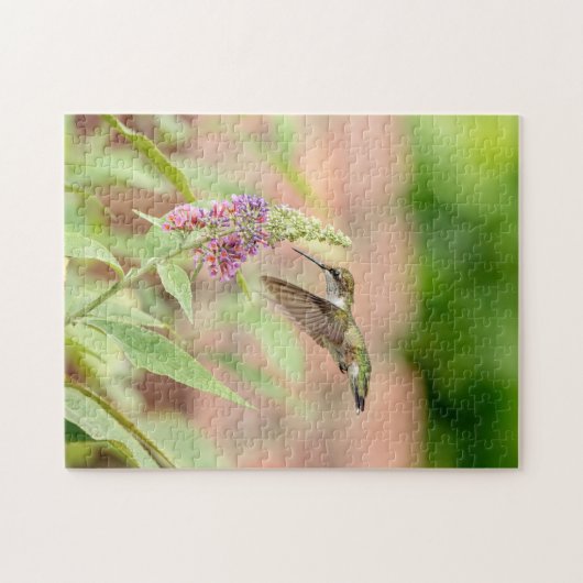 Voetvogel op een bloeiend plant legpuzzel (Horizontaal)