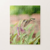 Voetvogel op een bloeiend plant legpuzzel (Verticaal)