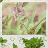 Voetvogel op een bloeiend plant theedoek (Gevouwen)