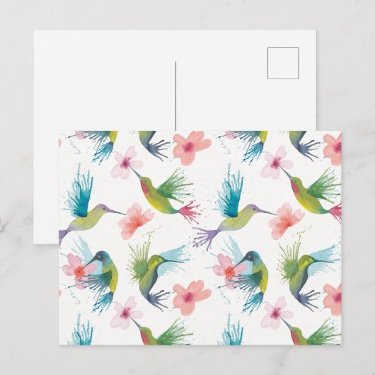 Voetvogels en bloemen briefkaart (Voorkant / Achterkant)