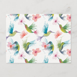 Voetvogels en bloemen briefkaart