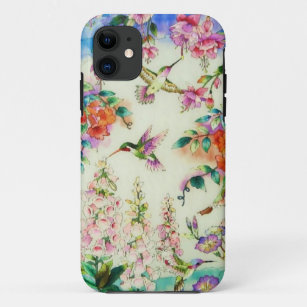 Voetvogels en bloemen landschap. Case-Mate iPhone case