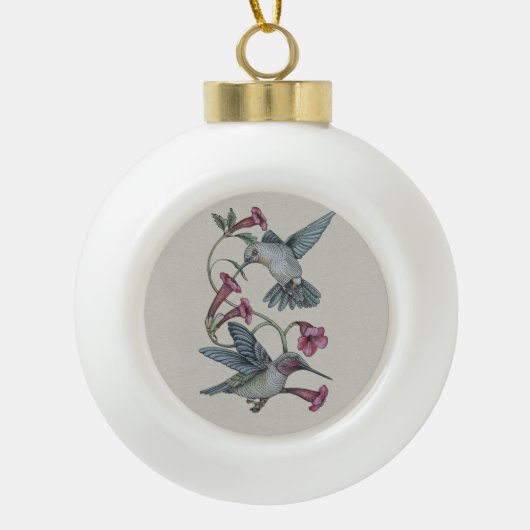 Voetvogels en wijnstokken keramische bal ornament (Voorkant)
