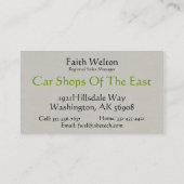 Voetvogels en wijnstokken visitekaartje (Achterkant)