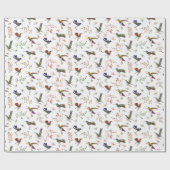 Voetvogels Floral Colorful Birder Cadeaupapier (Vlak)