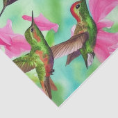 Voetvogels in bloemen waterverf vreugde tissuepapier (Detail)