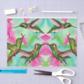 Voetvogels in bloemen waterverf vreugde tissuepapier (Craft)