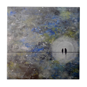 Voetvogels in een Storm Tegeltje