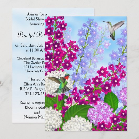 Voetvogels in het Vrijgezellenfeest van de tuinblo Kaart (Voorkant / Achterkant)