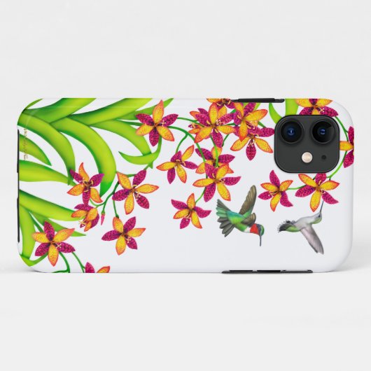 Voetvogels in Snoep Lily Flowers iPhone Case (Achterkant (horizontaal))