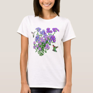 Voetvogels op Aster Flowers Dames Raglan Sweats T-shirt