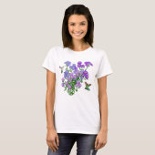 Voetvogels op Aster Flowers Dames Raglan Sweats T-shirt (Voorkant volledig)