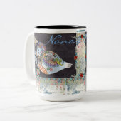 " vogel (2)" Aangepaste bok Tweekleurige Koffiemok (Voorkant links)