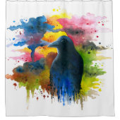 Vogel 71 Colorful Crow Douchegordijn (Voorkant)