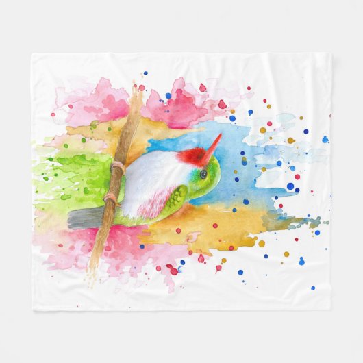 Vogel 72 kleurrijk fleece deken (Voorkant (Horizontaal))