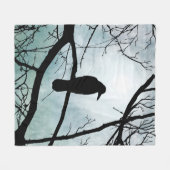 vogel 77 Crow Raven Fleece Deken (Voorkant (Horizontaal))