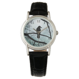 vogel 77 Crow Raven Horloge