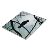vogel 77 Crow Raven Tegeltje (Zijkant)