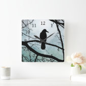 vogel 77 Crow Raven Vierkante Klok (Huis)