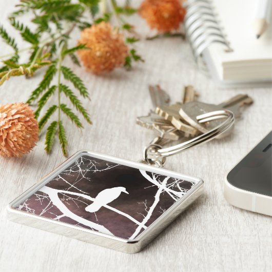 vogel 79 Crow Raven Sleutelhanger (Zijkant)