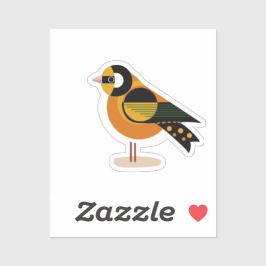 Vogel Abstract Tekenteken Mooi Sticker (Vel)