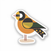 Vogel Abstract Tekenteken Mooi Sticker (Voorkant)