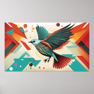 Vogel Abstracte Kunst Poster