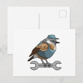 Vogel als Ambachtsman met Sleutel Briefkaart (Voorkant / Achterkant)