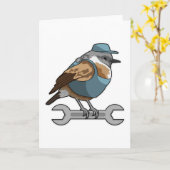 Vogel als ambachtsman met sleutel kaart (Gele Bloem)