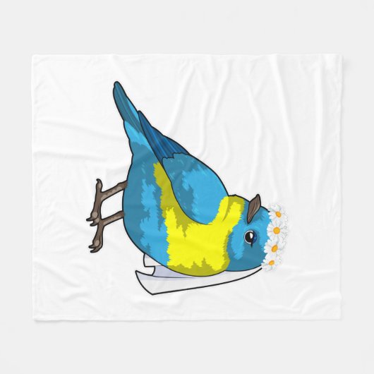 Vogel als Bride met de adem van bloemen Fleece Deken (Voorkant (Horizontaal))