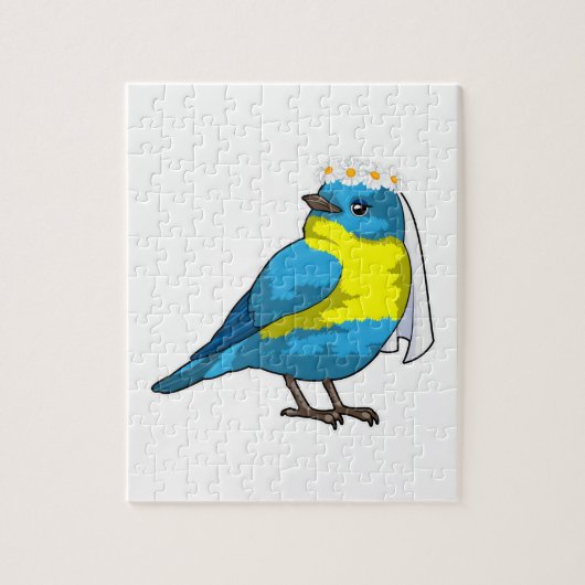 Vogel als Bride met de adem van bloemen Legpuzzel (Verticaal)